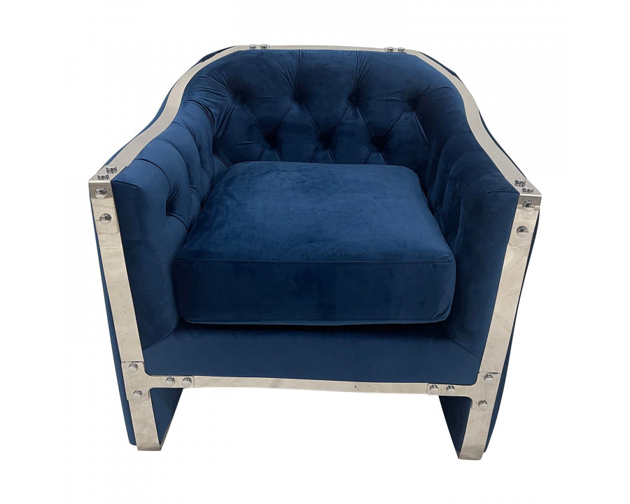 Furnings - Navy and Silver Sofa Chair