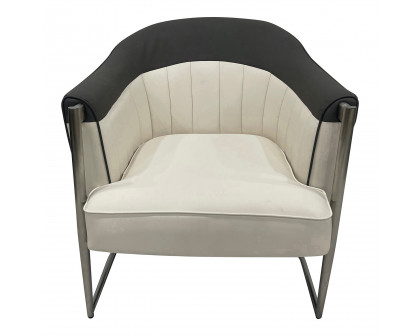 Furnings™ - Gray, Beige and Silver Sofa Chair