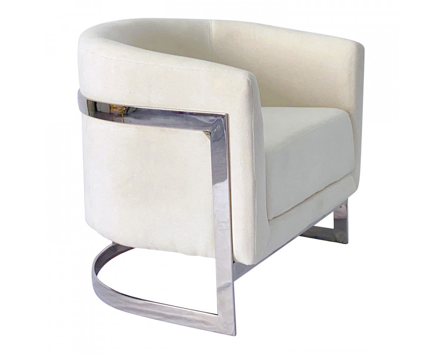 Furnings - White and Silver Sofa Chair