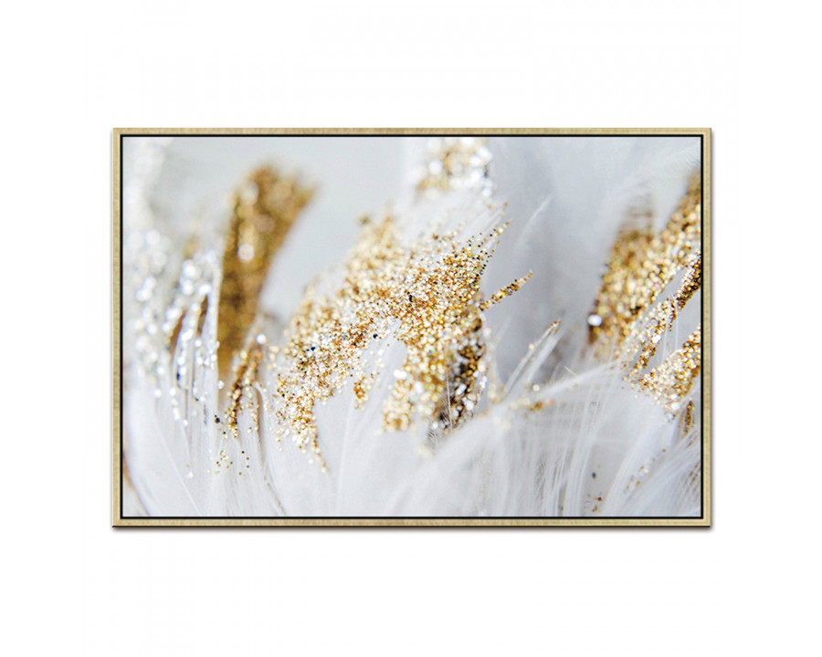 Furnings - "Golden Quills" Acrylic Framed Wall Art