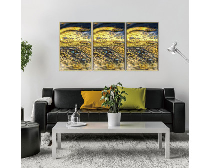 Furnings - "Golden Stream" Acrylic Framed Wall Art