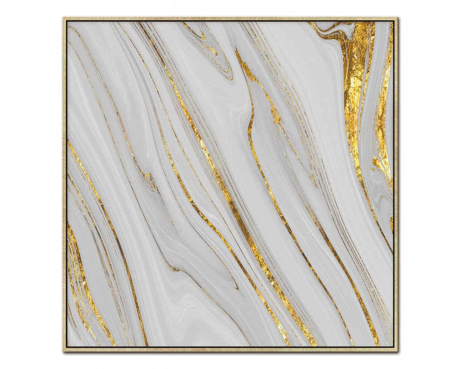 Furnings - "Gold Veins" Acrylic Framed Wall Art