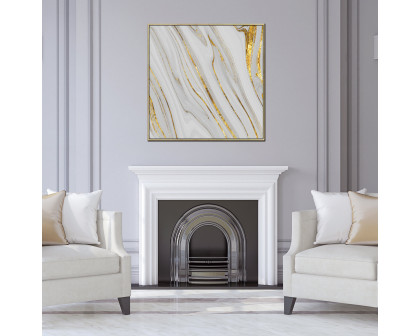 Furnings - "Gold Veins" Acrylic Framed Wall Art