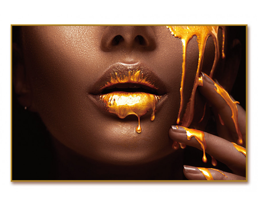 Furnings - Sensuous Woman and Liquid Gold Acrylic Print Unframed Wall Art