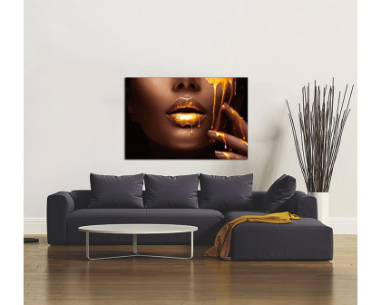 Furnings - Sensuous Woman and Liquid Gold Acrylic Print Unframed Wall Art