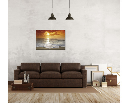 Furnings - Coastal Sunset at the Beach Acrylic Print Framed Wall Art