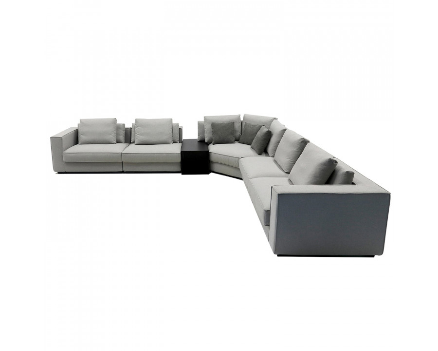 Furnings Modular Gray Sectional Living Room Set - 6 Pcs Full Set