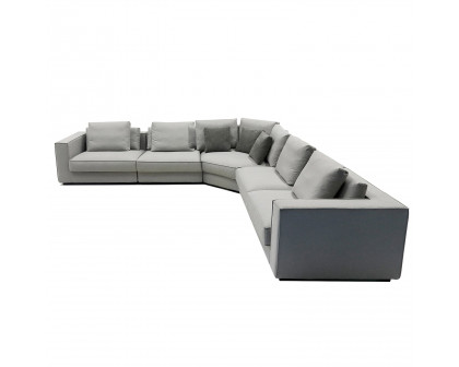 Furnings Modular Gray Sectional Living Room Set - 6 Pcs Full Set