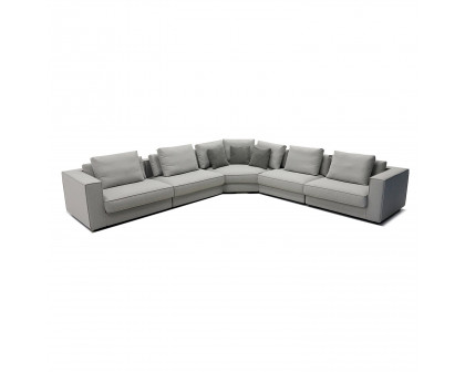 Furnings Modular Gray Sectional Living Room Set - 6 Pcs Full Set