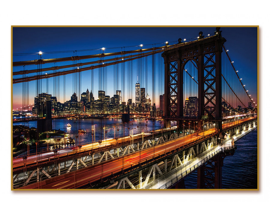 Furnings - Twilight in Manhattan Acrylic Print Gold Framed Wall Art