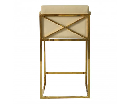 Furnings - Gold and Beige Bar Stool 18.5"W X 24"D X 36"H