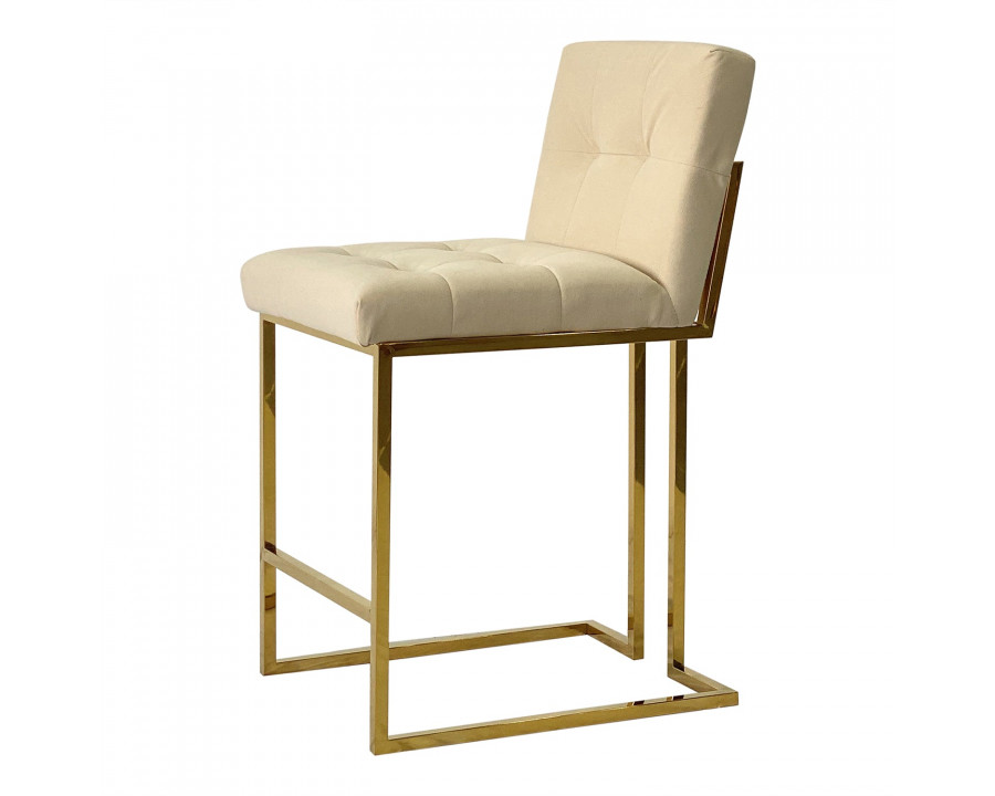 Furnings - Gold and Beige Bar Stool 18"W X 20"D X 37"H