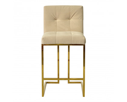 Furnings - Gold and Beige Bar Stool 18"W X 20"D X 37"H