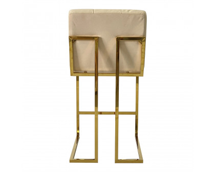 Furnings - Gold and Beige Bar Stool 18"W X 20"D X 37"H