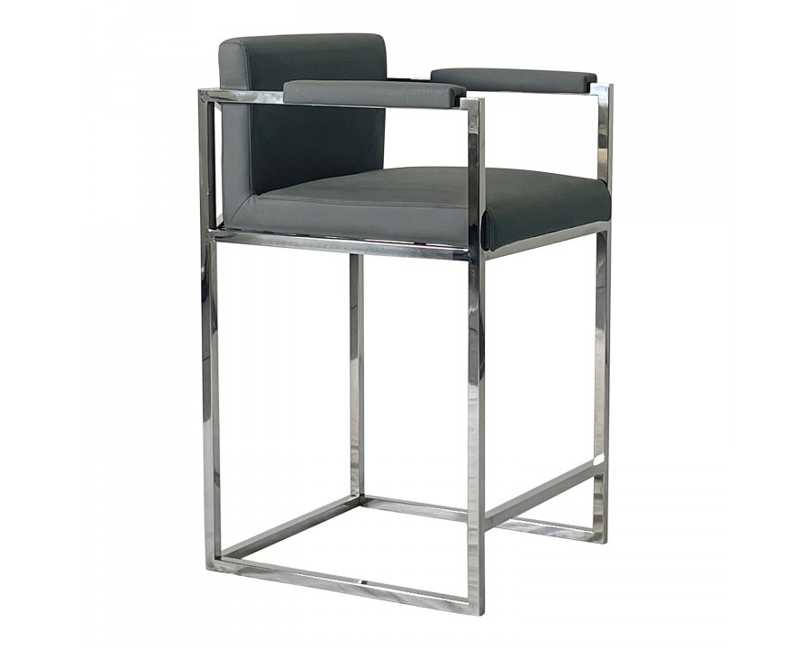 Furnings - Silver and Gray Bar Stool 18.5"W X 24"D X 36"H