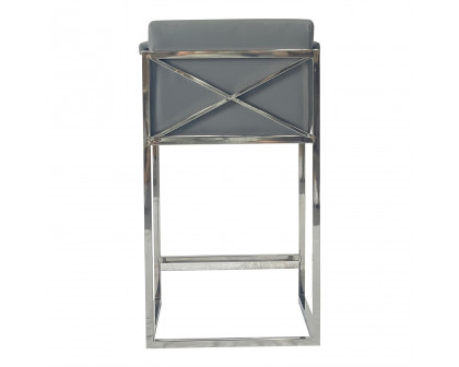 Furnings - Silver and Gray Bar Stool 18.5"W X 24"D X 36"H