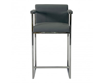 Furnings - Silver and Gray Bar Stool 18.5"W X 24"D X 36"H