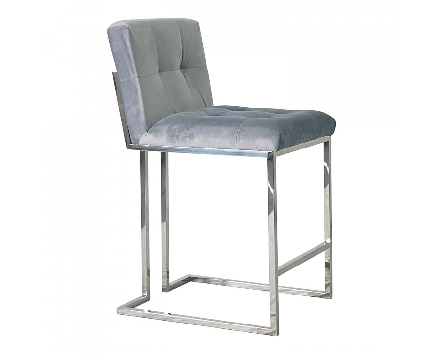 Furnings - Silver and Gray Bar Stool 18"W X 20"D X 37"H