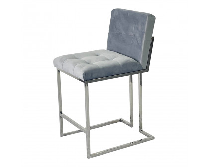 Furnings - Silver and Gray Bar Stool 18"W X 20"D X 37"H