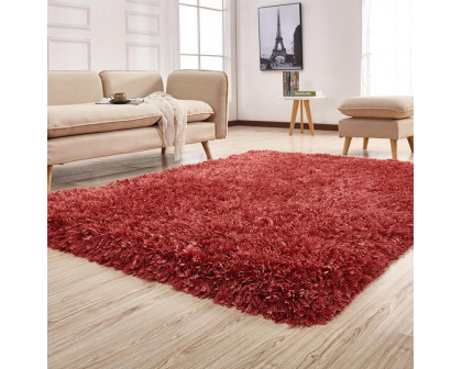 Furnings "Coral" Shag Area Rug High Pile in Peach - 11'L x 8'W x 1"H