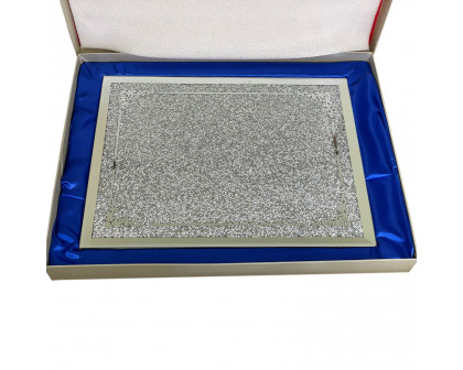 Furnings - Silver Crushed Diamond Glass Chopping Board in Gift Box