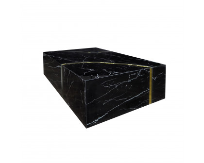 Furnings - Modern Design Black Coffee Table with Gold Accent