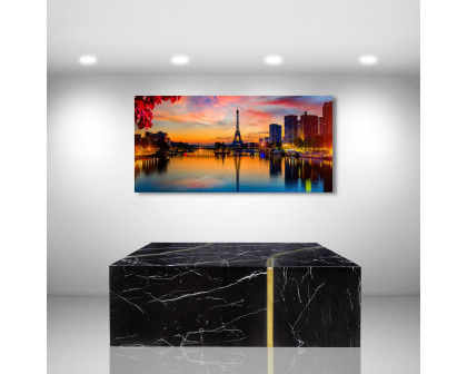 Furnings - Modern Design Black Coffee Table with Gold Accent