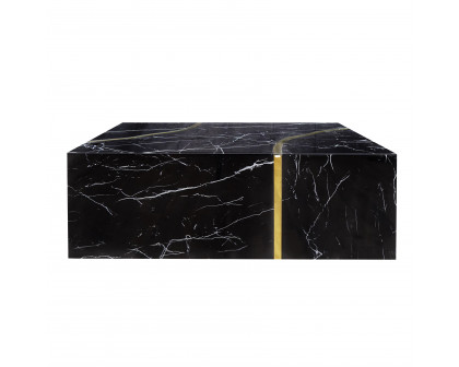 Furnings - Modern Design Black Coffee Table with Gold Accent