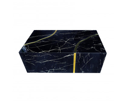 Furnings - Modern Design Black Coffee Table with Gold Accent