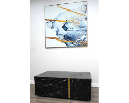 Furnings - Modern Design Black Coffee Table with Gold Accent