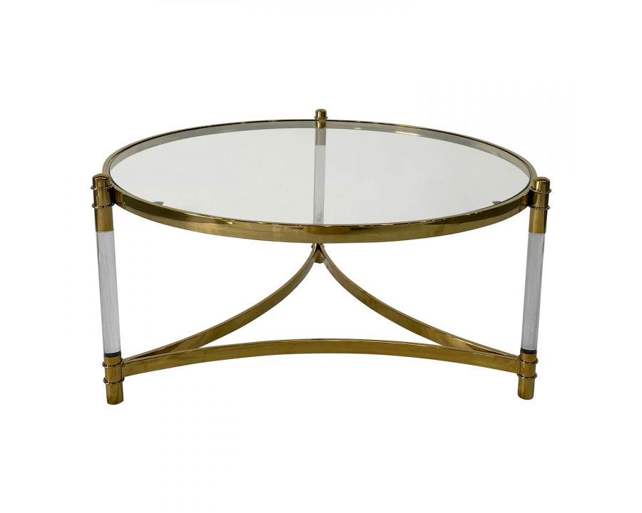 Furnings - Gold Coffee Table 37.5"D X 18"H