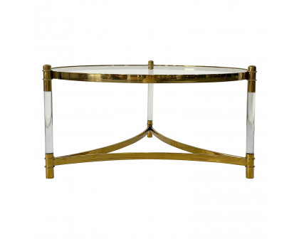 Furnings - Gold Coffee Table 37.5"D X 18"H