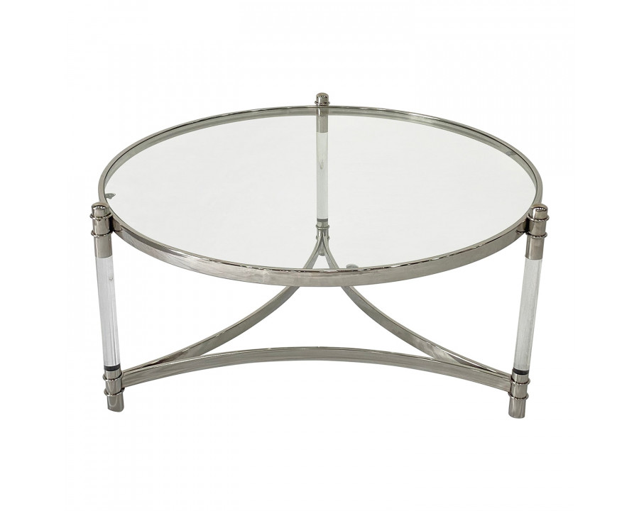 Furnings - Silver Coffee Table 37.5"D X 18"H