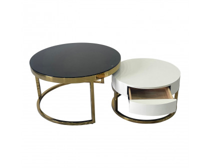 Furnings - Gold Nesting Coffee Table 31.5"D X 18"H