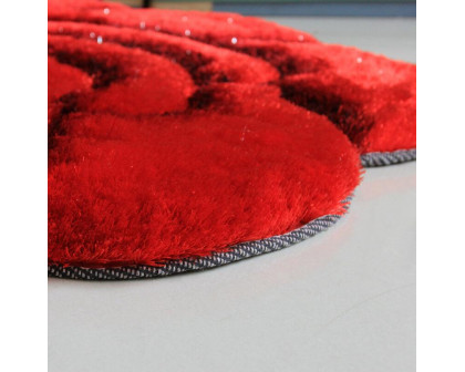 Furnings - Red and Black Flower Decorative Rug