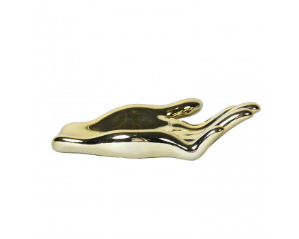 Furnings Ceramic Hand Sculpture in Gold - Functional and Decorative Piece for Your Home