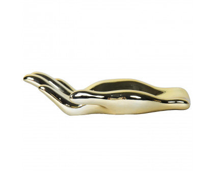 Furnings Ceramic Hand Sculpture in Gold - Functional and Decorative Piece for Your Home