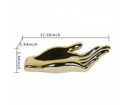 Furnings Ceramic Hand Sculpture in Gold - Functional and Decorative Piece for Your Home