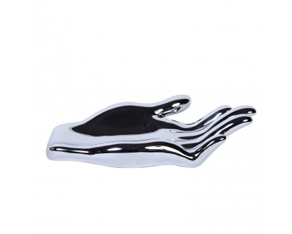 Furnings - Ceramic Hand Sculpture in Silver in Functional and Decorative Piece for Your Home