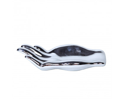 Furnings - Ceramic Hand Sculpture in Silver in Functional and Decorative Piece for Your Home