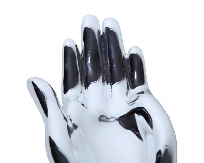 Furnings - Ceramic Hand Sculpture in Silver in Functional and Decorative Piece for Your Home