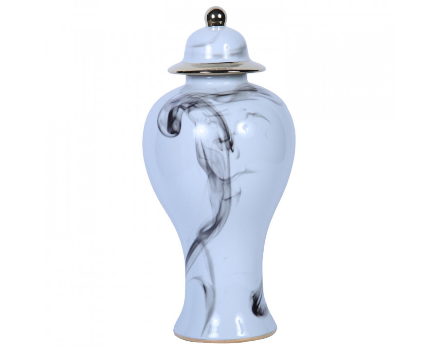 Furnings - Marble Ceramic Decorative Jar with Removable Lid