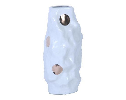 Furnings - Modern and Elegant White Ceramic Vase with Gold Design