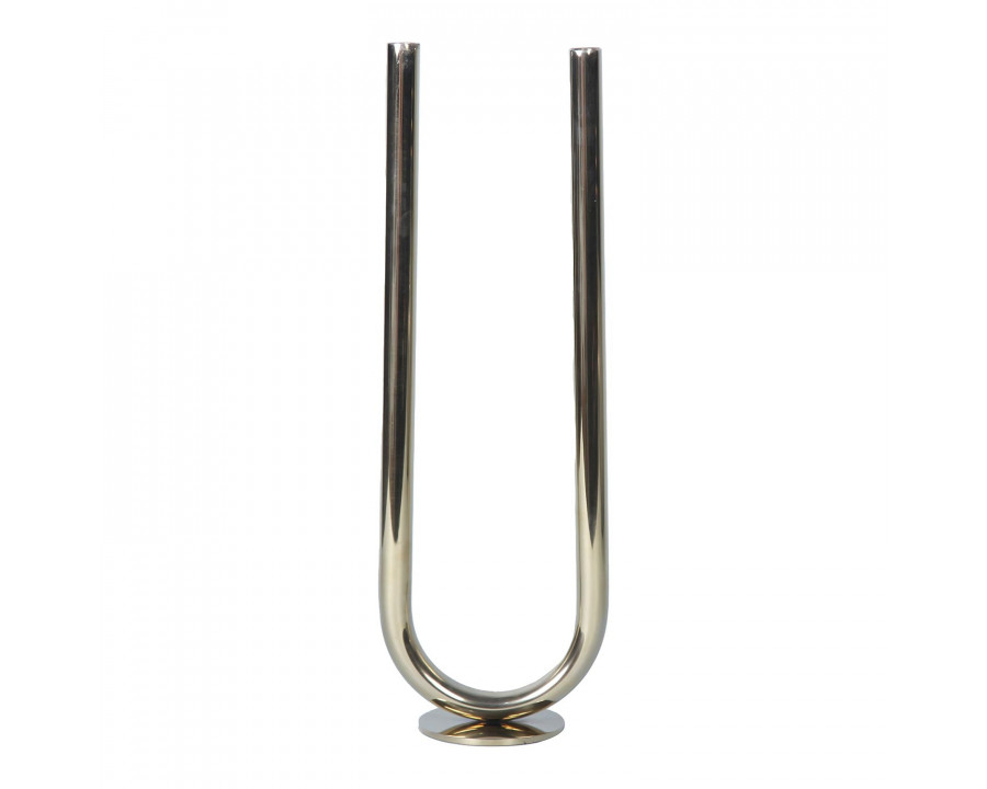 Furnings Modern U Shaped Candle Holder in Gold - Large