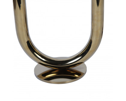 Furnings Modern U Shaped Candle Holder in Gold - Large