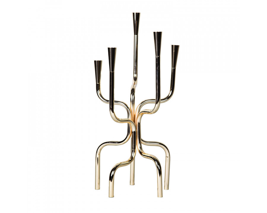 Furnings - Modern Geometric 5 Candles Holder in Gold