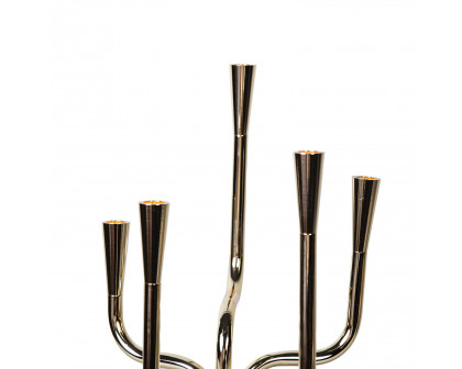 Furnings - Modern Geometric 5 Candles Holder in Gold