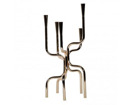 Furnings - Modern Geometric 5 Candles Holder in Gold