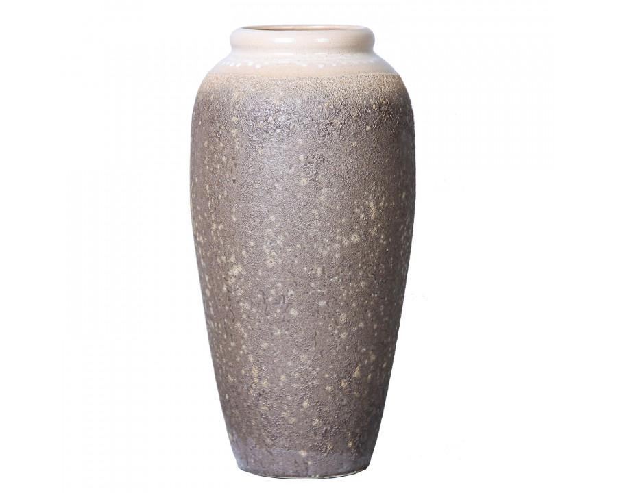 Furnings Vintage Sand Ceramic Vase - Artisanal Piece for Your Home - Medium