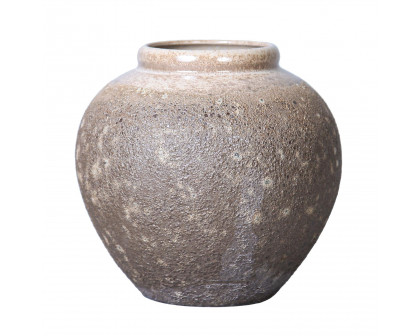 Furnings Vintage Sand Ceramic Vase - Artisanal Piece for Your Home - Medium